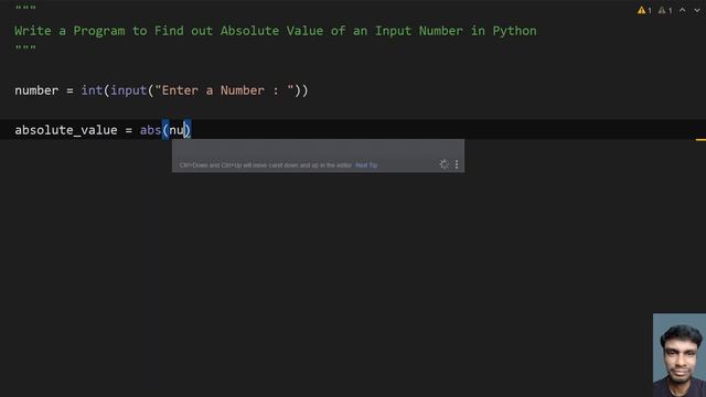 Write a Program to Find out Absolute Value of an Input Number in Python