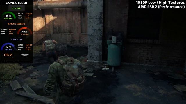 The Last Of Us Part 1 | GTX 1650 | 1080P | Low - Medium - High | AMD FSR 2 смотреть онлайн