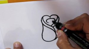 How to draw a rose flower easy from letter S how to draw from alphabets/letters drawing