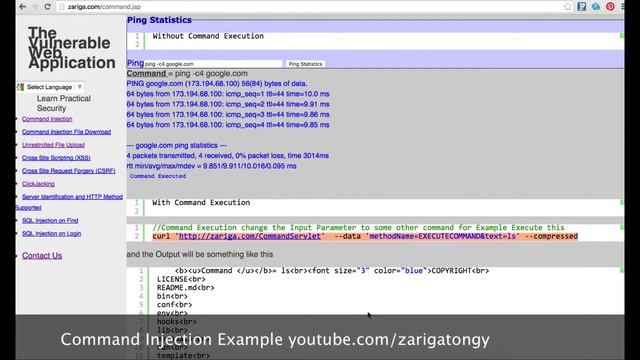 Command Injection Example Web Security