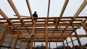 Строим каркасный сарай-мастерскую своими руками #3 (установка лаг, обрешетка и кровля)