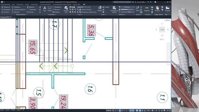 План дома в AutoCAD. Часть 11. Разрез в АВТОКАДе на примере здания [часть 1] Без оформления. смотреть онлайн