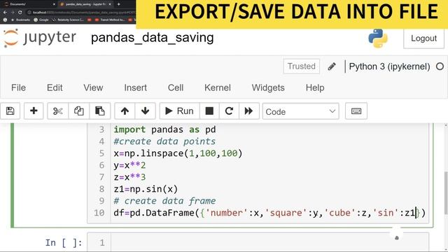 PYTHON| HOW TO SAVE DATA|ARRAY  INTO FILE USING NUMPY| PANDAS| CSV|TXT|ECXEL|SXLX|  #coding #python