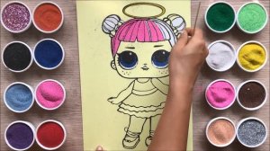 TÔ MÀU TRANH CÁT BÚP BÊ LOL THIÊN THẦN - Sand painting LOL surprise (Chim Xinh)