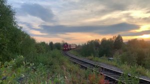 ТЭМ18ДМ-1427 с рабочим поездом