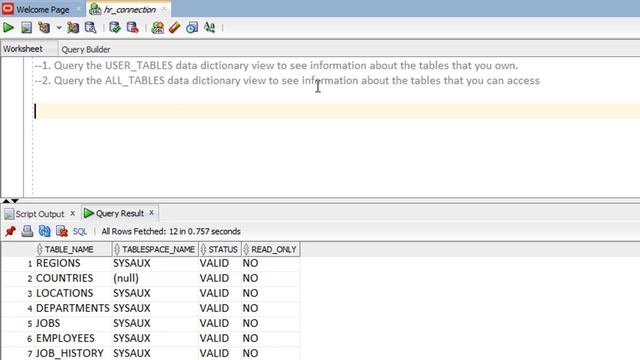 Oracle SQL Data Dictionary Views (Tables Information) Part II - Lesson 111