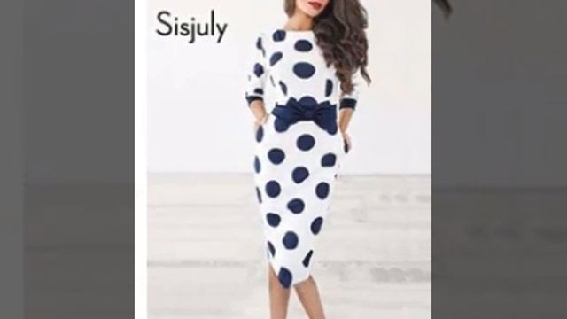 Sisjuly Bodycon Women Polka Dot Vintage Dress Autumn Sheath Long Sleeve