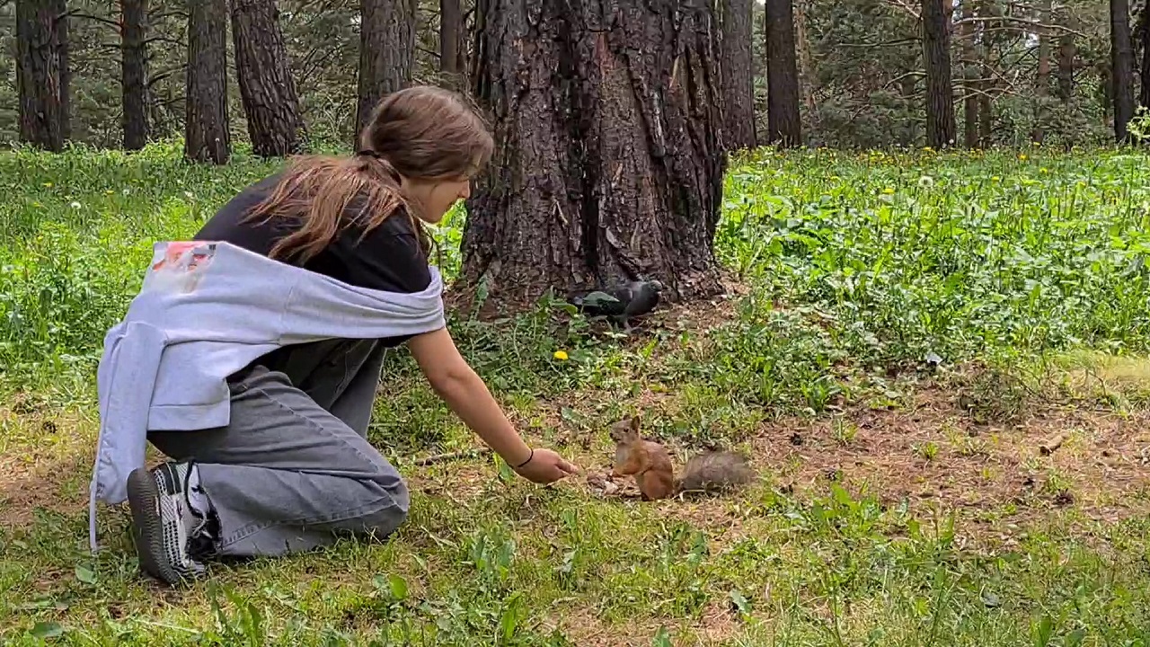 Белку накормили до отвала)  Релакс на 5 минут)