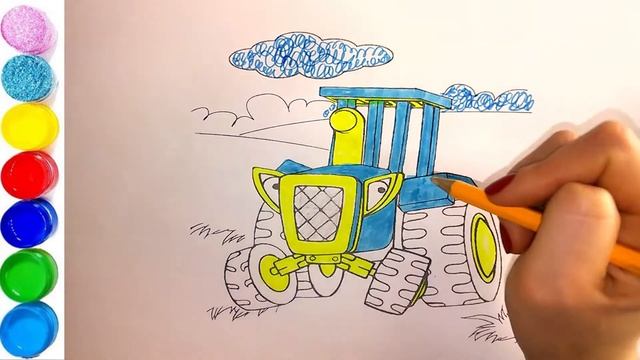 Раскраска ТРАКТОР для малышей / Раскраски мультик для детей / Сельскохозяйственная техника смотреть онлайн