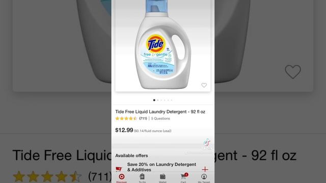 Buy one get one tide laundry detergent at target￼