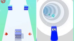 ?Jelly Run 2048 vs jelly tube run 2048 Game videos Mobile Android, iOS All New Update level part 1