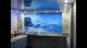 Роспись стены в сауне