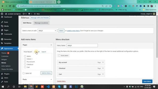 how to add page in WordPress menu || How to Add Page to WordPress Menu