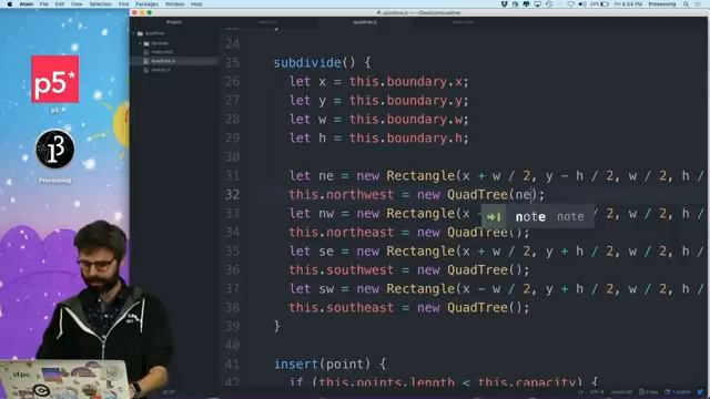 Coding Challenge #98.1: Quadtree - Part 1