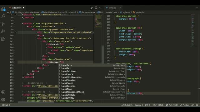 PHP Blog Website Lesson 2 - Design and patterns to Front end structure(HTML/CSS/JS)
