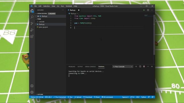 Raspberry Pi Pico Tutorial 2 | PWM and Servo Motor | MicroPython | VS Code | pico-go extension