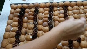 КУКОЛЬНОЕ ПАННО ДЛЯ ФОТОЗОНЫ.ГРЕЦКИЕ СКОРЛУПКИ, ШИШКИ И ЖЁЛУДИ.