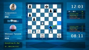 Анализ шахматной партии: Михаил Тронев - Augustinc1, 1-0 (по ChessFriends.com)