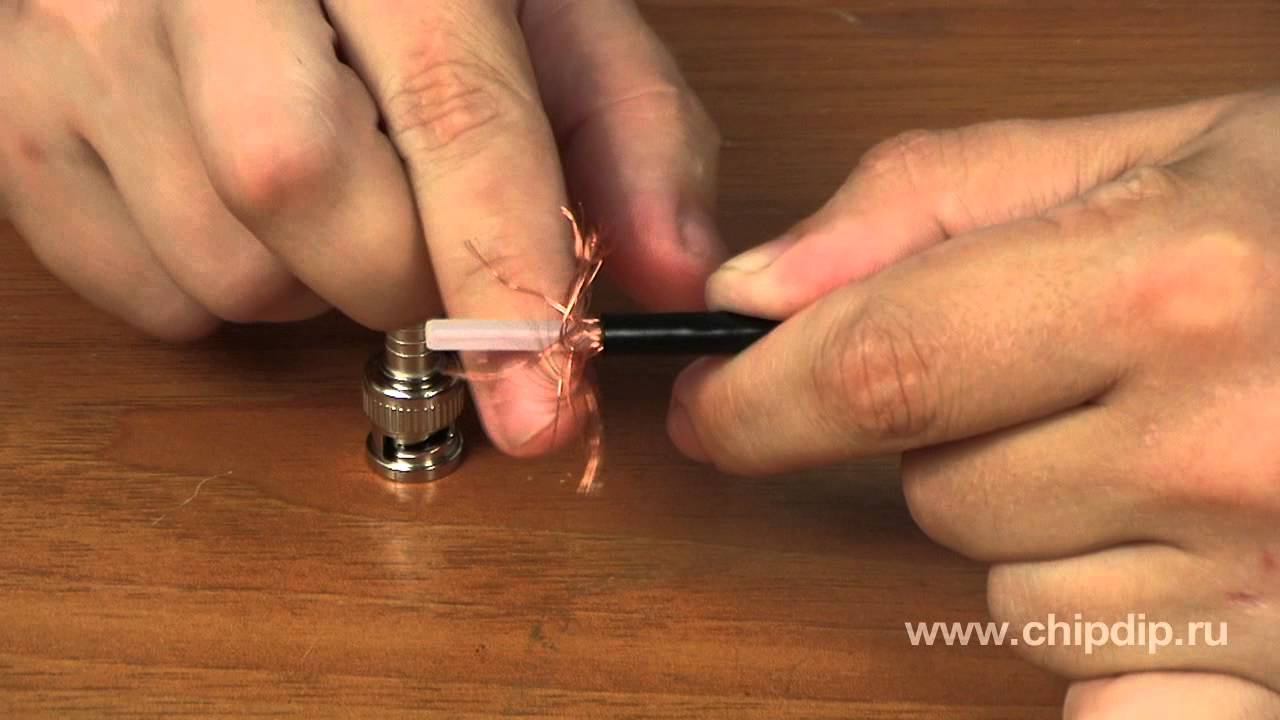 Монтаж BNC разъема на кабель смотреть онлайн