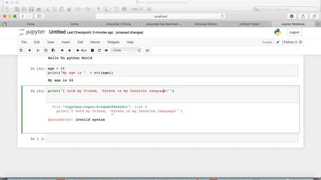 Python: Chapter 1 Basics of Python (Working Environment, Variables, String, Whitespaces and Tabs)