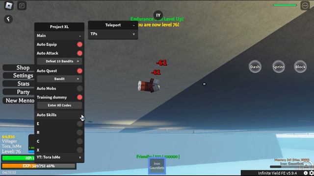 Update 1 Project XL Script - Auto Farm Level  Get All Codes