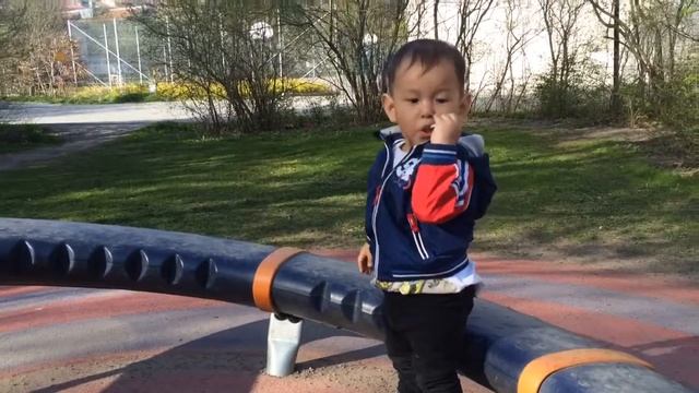 На детской площадке играем. Веселое колесо)