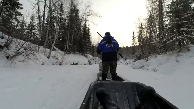 Рыбалка на таёжном ручье.На мотобуксировщике Мужик.