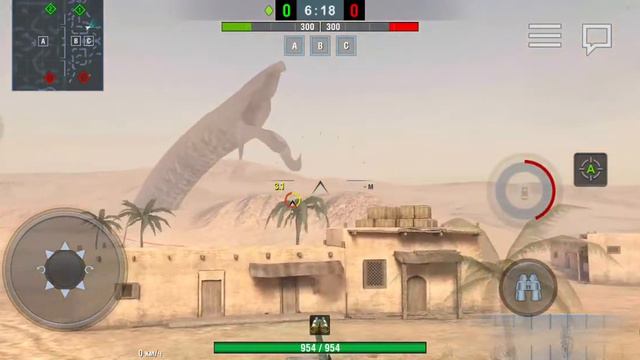 Пасхалка на карте Эль-Аламейн Wot Blitz! Огромный червь вылез из песка! смотреть онлайн