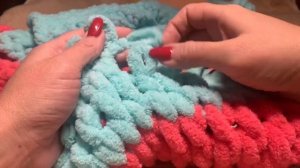 Плед простой плюшевый для малыша от 0 месяцев. Из пряжи Alize puffy крючком для начинающих!