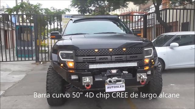 Barra LED curvo 4D 50" chip Cree - Ford Raptor 2014 смотреть онлайн