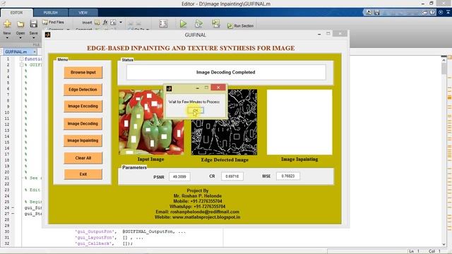 Matlab code for Image Inpainting Using Image Processing Full Project Source Code