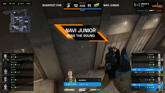 M0NESY ЭЙС НА ТУРНИРЕ С AWP! МАТЧ НА ВЫЛЕТ - NAVI Junior vs Budapest Five (CS:GO)