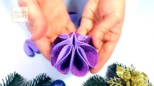 ❄ Как сделать Новогодний шар из фоамирана своими руками —пошаговое видео ❄