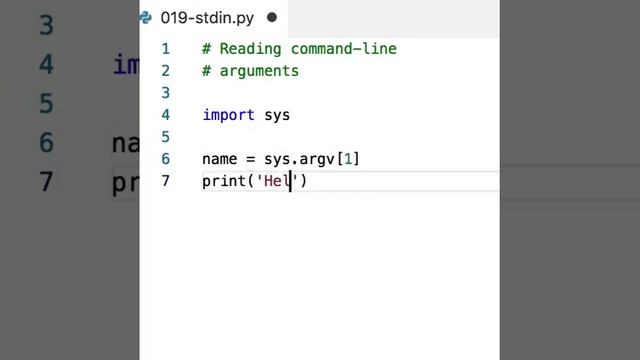 To read from command-line arguments, use the sys.argv list.