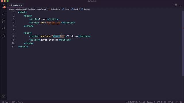 JavaScript 2021 Tutorial 7 - Events
