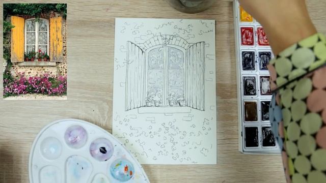 Как нарисовать окно. Урок рисования. Скетчинг для начинающих.