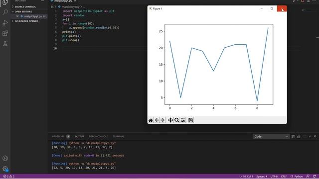 #randint() #show() #pie() #plot() Random Module Matplot Python library