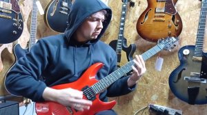 Ламповый тест красной гитары Schecter C-1 SGR