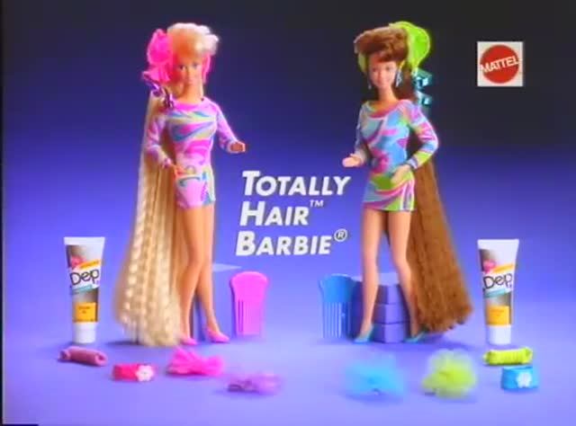 1992  Реклама Барби Маттел  Легендарные длинные Волосы Barbie Totally Hair