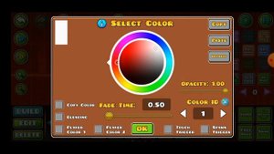 Как поменять цвета фона в geometry dash на своём уровне.
