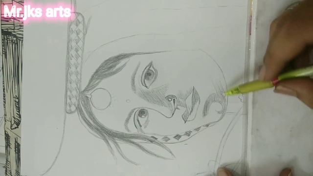Sketch of a woman playing a Rajasthani traditional musical instrument || sketching tutorial || смотреть онлайн