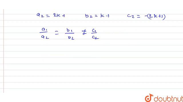 k के किस मान के लिए निम्न रैखिक समीकरण युग्म का कोई हल नहीं होगा । 3x+y=1(2k-1)x+(k-1)y=2k+1 | ... смотреть онлайн