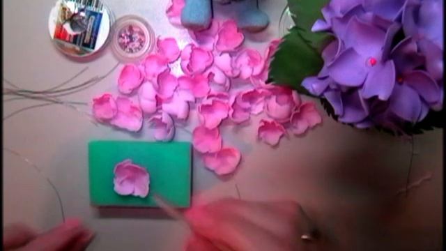 Махровая Гортензия из фоамирана. Легко и быстро. Цветы из фоамирана. #цветыизфоамирана
