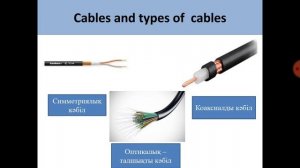 Арнайы пән. Кабельдер жəне олардың түрлері