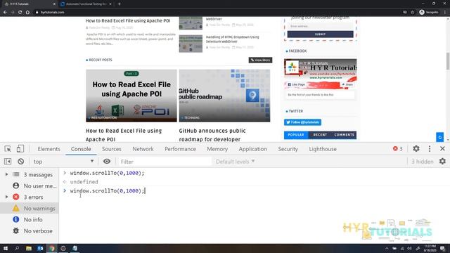 Perform Scroll Operations using JavascriptExecutor in Selenium WebDriver