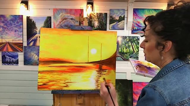 ACRYLIC PAINTING TUTORIAL | REAL TIME! How to paint a SUNSET| STEP BY STEP? смотреть онлайн