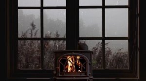Sahte pencere, şömine ve yağmur sesi - Fake window, fireplace and rain sound - uzun versiyon