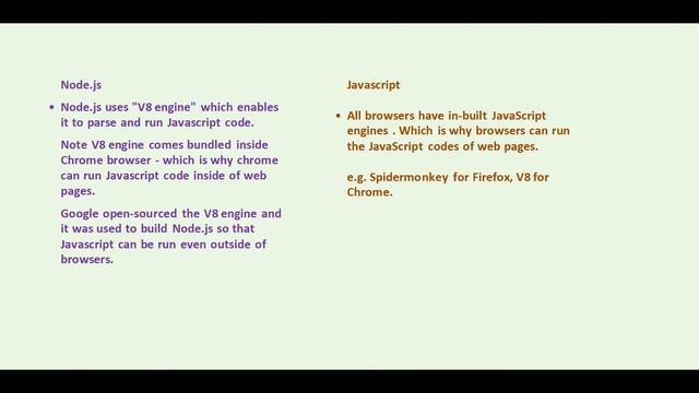 Node.js vs Javascript Differences