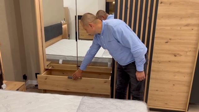 Шафа для одягу Italy 4-дверна з дзеркалом 4D2S/220 Дуб артизан/антрацит смотреть онлайн