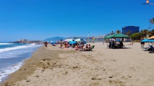 Playa del Cable, Marbella Spain Beach Walk in July 2021 [4K]